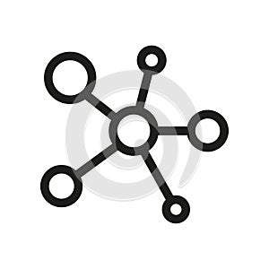 Icon molecule atom. Science chemistry structure. Network biology physics. Vector illustration. EPS 10.