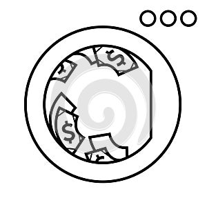 Icon money laundering. A simple black symbol.