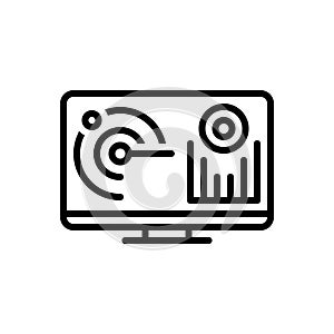 Black line icon for Monitoring, automatic and upgrade photo