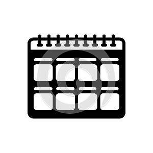 Black solid icon for Months, calendar and event