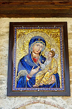 Icon of the Mother of God at the entrance to the Troyan Monastery in Bulgaria