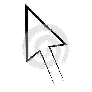 Icon mouse pointer, cursor vector arrow, computer point line arrowhead