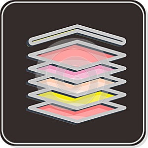 Icon Multilayers. related to Machine Learning symbol. Comic Style. simple design editable. simple illustration. simple vector photo