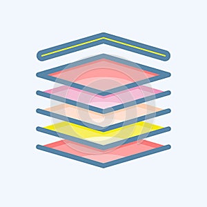 Icon Multilayers. related to Machine Learning symbol. doodle style. simple design editable. simple illustration. simple vector photo