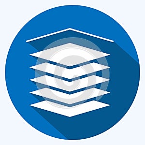 Icon Multilayers. related to Machine Learning symbol. long shadow style. simple design editable. simple illustration. simple photo