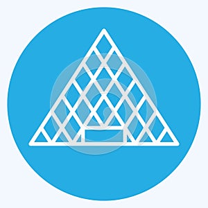Icon Musee Du Louvre. related to France symbol. blue eyes style. simple design editable. simple illustration