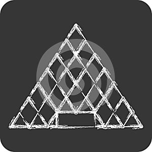 Icon Musee Du Louvre. related to France symbol. chalk Style. simple design editable. simple illustration