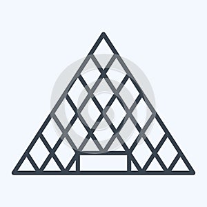 Icon Musee Du Louvre. related to France symbol. line style. simple design editable. simple illustration