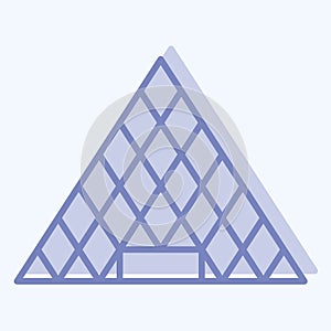 Icon Musee Du Louvre. related to France symbol. two tone style. simple design editable. simple illustration