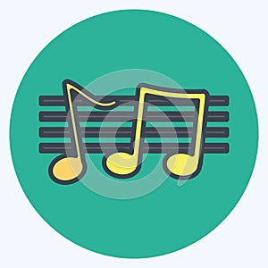 Icon Music Staff. suitable for music symbol. color mate style. simple design editable. design template vector. simple symbol