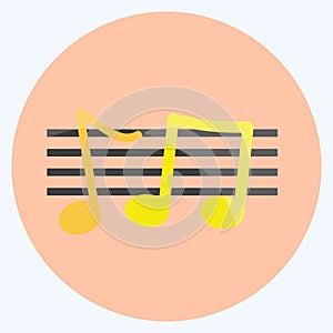 Icon Music Staff. suitable for music symbol. flat style. simple design editable. design template vector. simple symbol