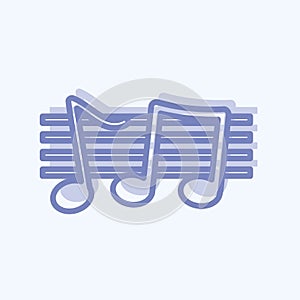 Icon Music Staff. suitable for music symbol. two tone style. simple design editable. design template vector. simple symbol