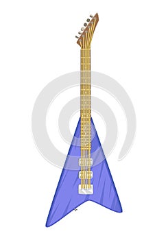 Icon of musical instrument, electric purple guitar. Symbol, icon for web site, mobile applications, games