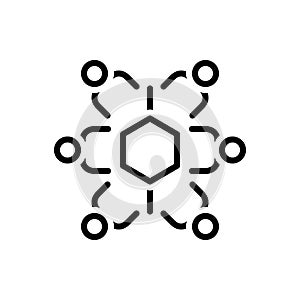 Black line icon for Mutuality, relationship and teamwork