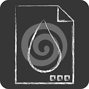 Icon Nagative Blood. related to Blood Donation symbol. chalk Style. simple design editable. simple illustration