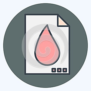 Icon Nagative Blood. related to Blood Donation symbol. color mate style. simple design editable. simple illustration