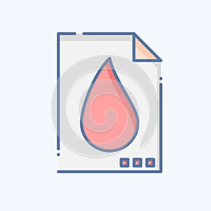 Icon Nagative Blood. related to Blood Donation symbol. doodle style. simple design editable. simple illustration