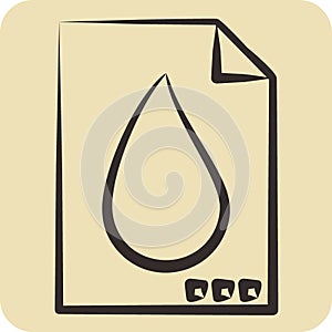 Icon Nagative Blood. related to Blood Donation symbol. hand drawn style. simple design editable. simple illustration
