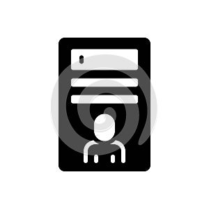 Black solid icon for Name, title and appellation photo