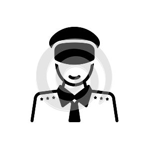 Black solid icon for Navy, nay man and sailor photo
