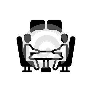 Black solid icon for Negotiation, discussion and talk