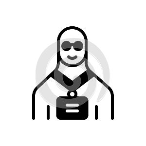 Black solid icon for Nickname, user and id card