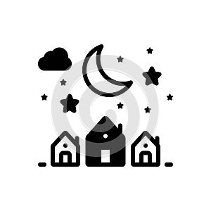 Black solid icon for Nights, dream and moon