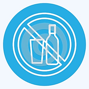 Icon No Drinks - Blue Eyes Style - Simple illustration