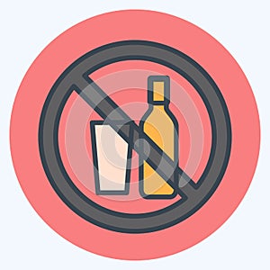 Icon No Drinks - Color Mate Style - Simple illustration
