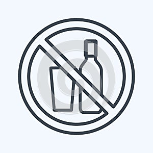 Icon No Drinks - Line Style - Simple illustration