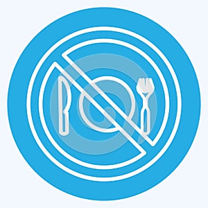 Icon No Food - Blue Eyes Style - Simple illustration