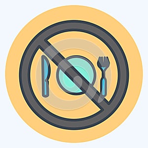 Icon No Food - Color Mate Style - Simple illustration