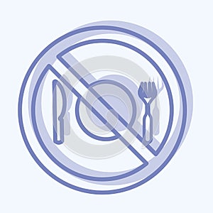 Icon No Food - Two Tone Style - Simple illustration