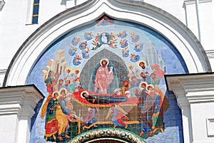 Icon non the Assumption Church facade in Yaroslavl