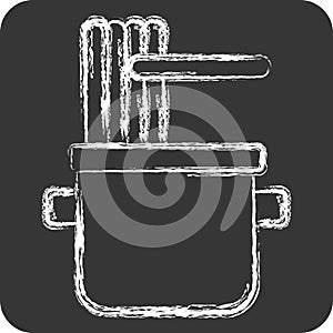 Icon Noodles. related to Cooking symbol. chalk Style. simple design editable. simple illustration