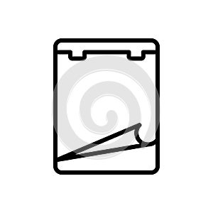 Black line icon for Note, paper and notepaper photo