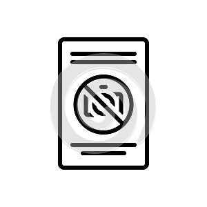 Black line icon for Notice, information and forbidden