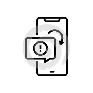 Black line icon for Notice, information and message