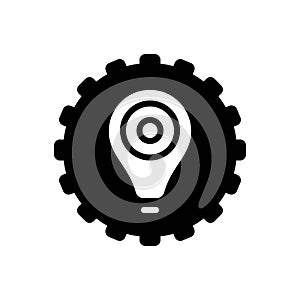 Black solid icon for Novelty, newness and novation photo