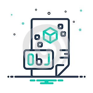 Mix icon for Obj, application and document