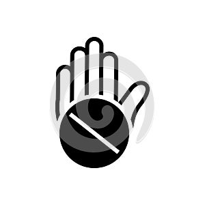 Black solid icon for Objection, convulsions and exception photo