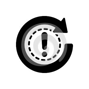 Black solid icon for Occurrence, accident and circumstance photo