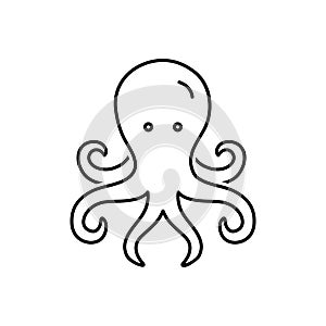 Black line icon for Octopus, devilfish and feeler