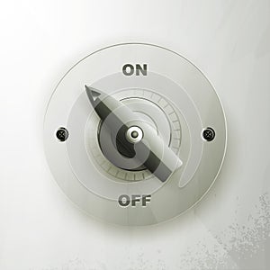 Icon on off switch on a gray background. EPS10,