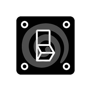 Black solid icon for Off, switch and electrical