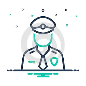 Mix icon for Officer, duties and work photo