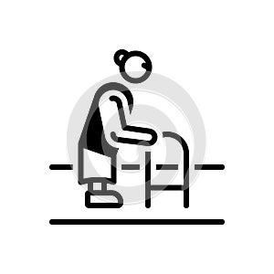 Black solid icon for Old, gammer and age