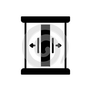 Black solid icon for Open, door and passage