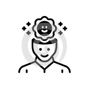 Black solid icon for Optimism, hopefulness and positive