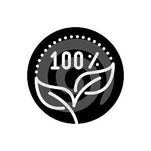Black solid icon for Organic, leaf and nutrition